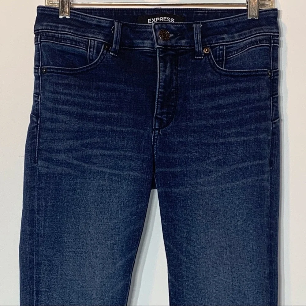 EUC Express‎ Dark Wash Mid Rise Legging Denim Jeans Size 4